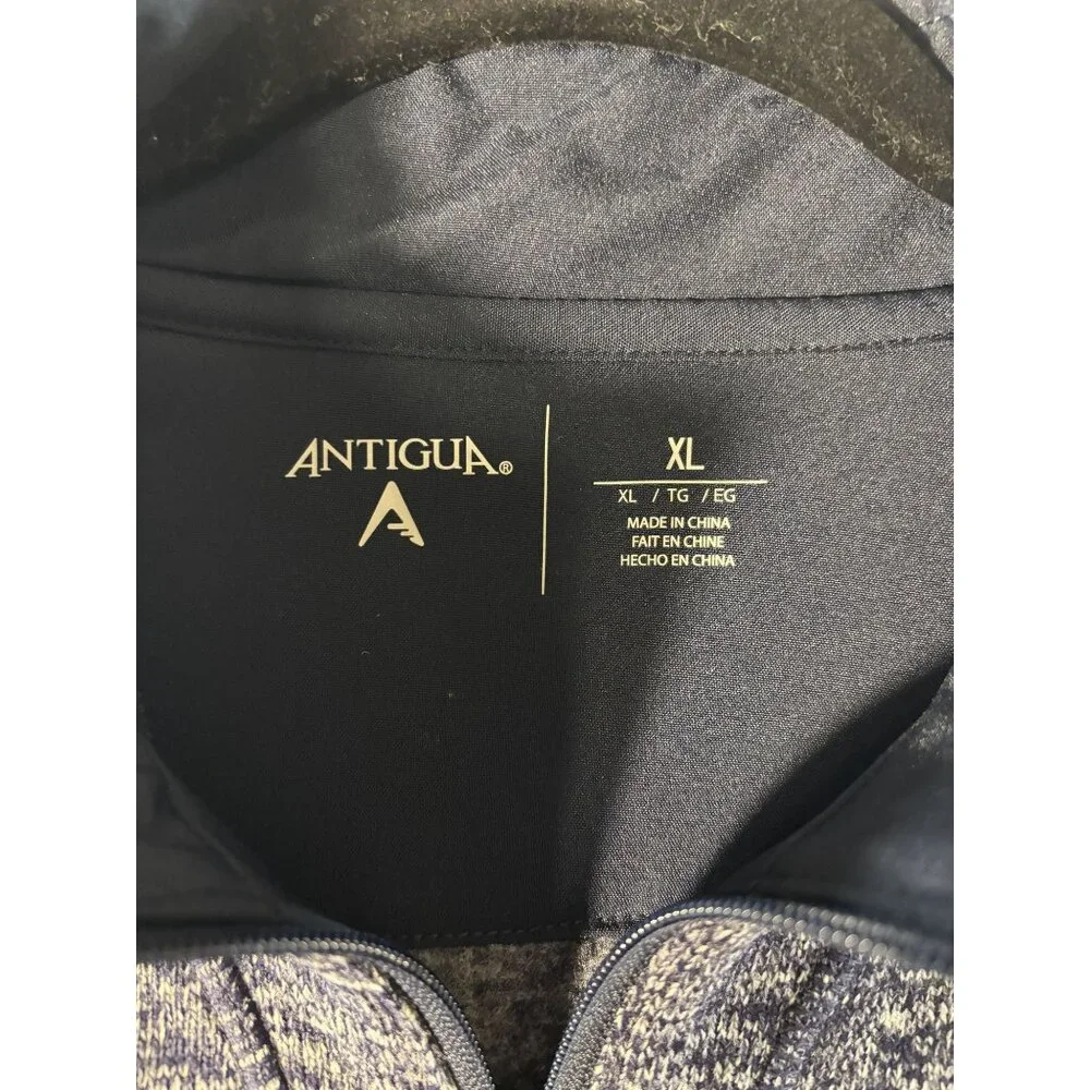 Dallas Cowboys Antigua XL Navy Heathered 1/4 Zip Pullover Sweatshirt With Zipper - Picture 3 of 7